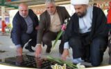 غبارروبی مزار شهدا با حضور مدیران ارشد پتروشیمی اروند و مسئولین بندر ماهشهر